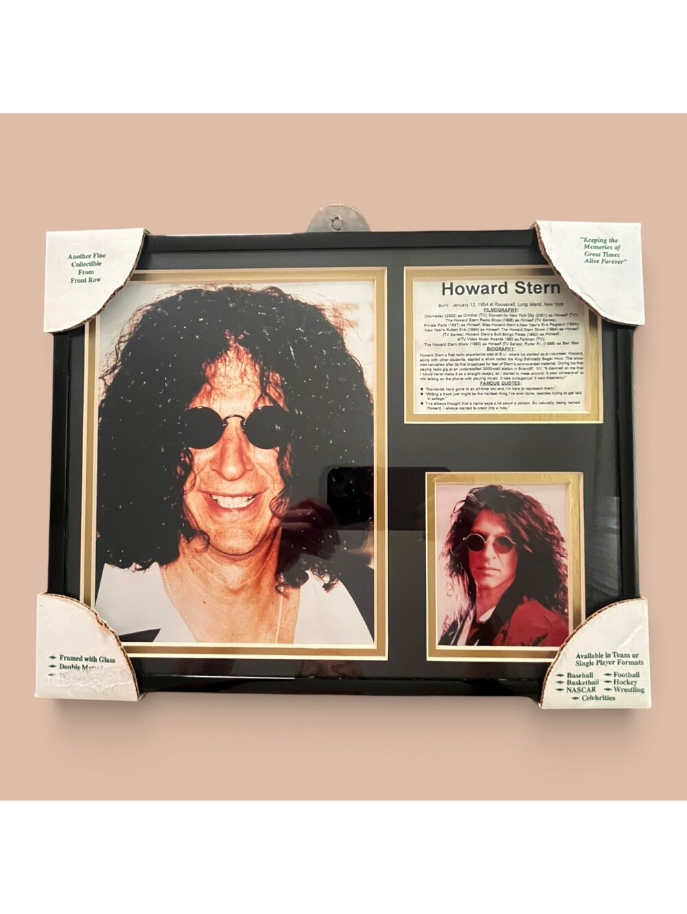 Howard Stern Framed Memorabilia Photo & Biography Display Collage New